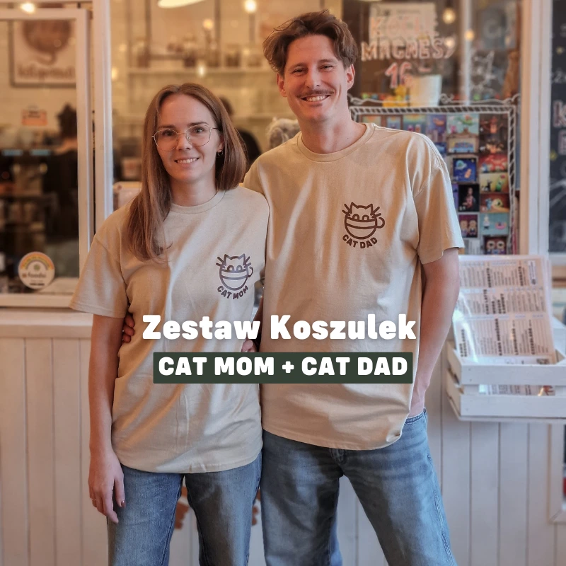 zestaw koszulek dla kociarzy cat mom cat dad kotiowo.webp