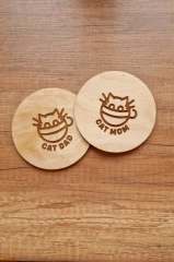 prezenty dla wielbicielki kotów podstawka podkładka cat mom cat dad handmade kotiowo