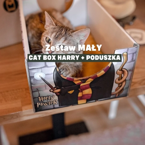 Mały Cat Box + poduszka ZESTAW Harry Pawter  kolor legowiska do wyboru