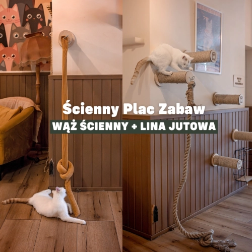 Wąż ścienny z drapakiem dla kota + lina jutowa na wymianę