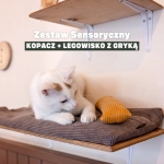 Legowisko + kopacz dla kota wypełnione łuską gryki ZESTAW