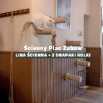 Plac zabaw ścienny dla kota 2 szt rolka drapak + lina do wspinaczki