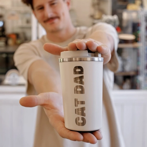 Kubek Termiczny Cat Dad duży 450ml dla kociarza
