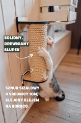 solidny drewniany drapak ścienny dla kota kotiowo.webp