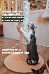 drewniany stabilny trwały drapak dla kota gruba lina sizalowa kotiowo.webp