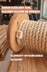 drewniany drapak scienny z sizalem dla kota kotiowo.webp